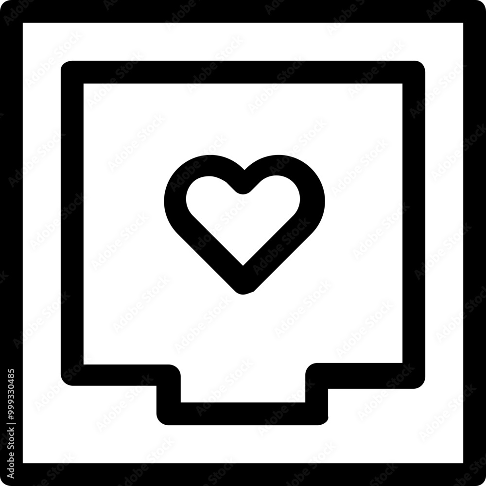 Love Drawer Icon Outline Style. Simple Container Symbol Vector Illustration. Love Drawer Icon Outline Style. Simple Container Symbol Vector Illustration.