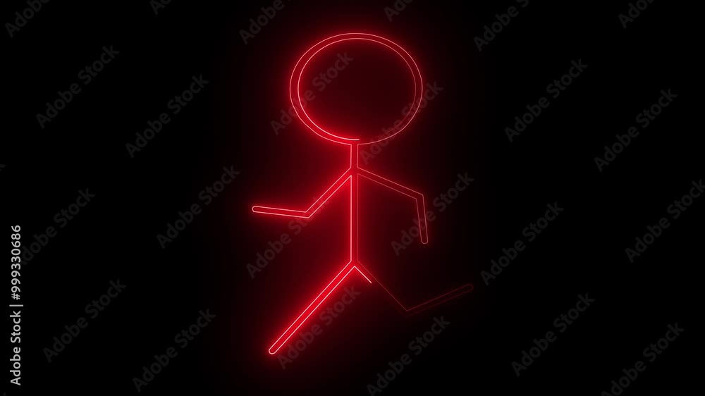 glowing neon line Man Line Icon animation. on a black background. glowing neon line Man Line Icon animation. on a black background.