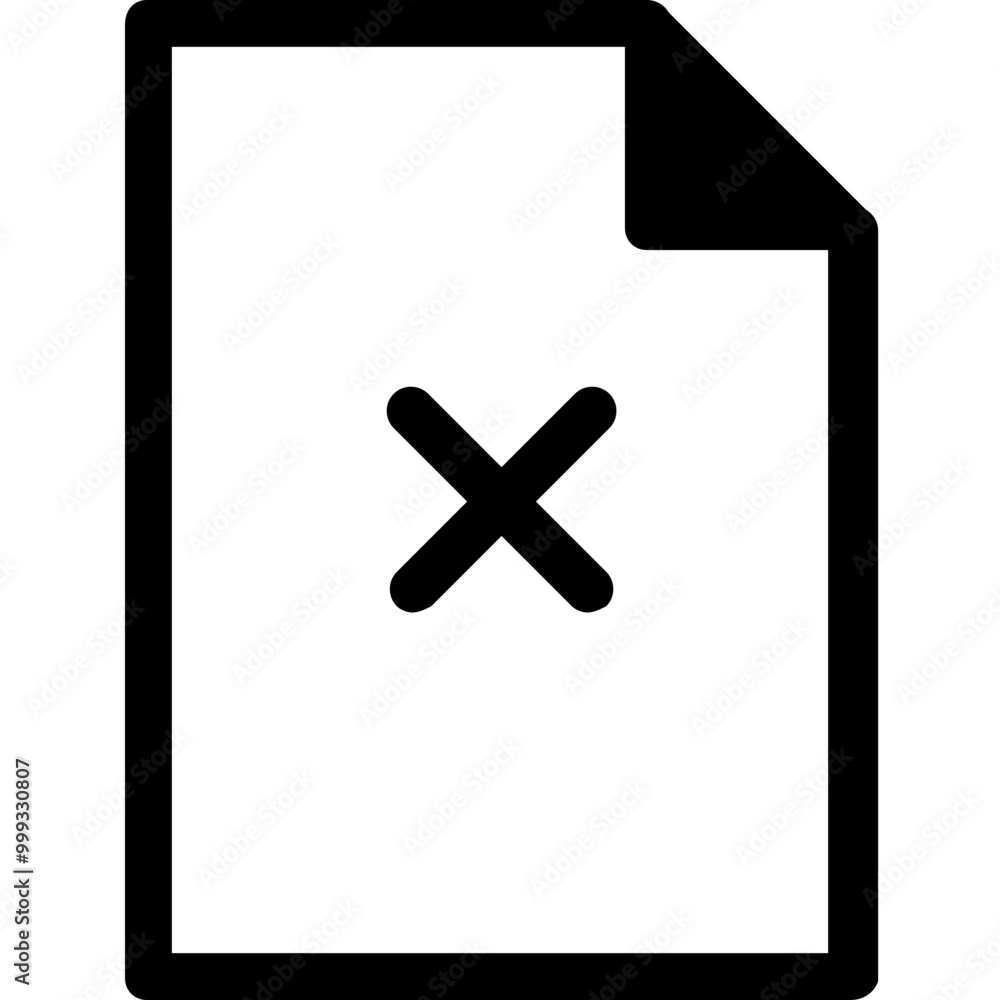 Obraz premium Document X Simple Solid Icon