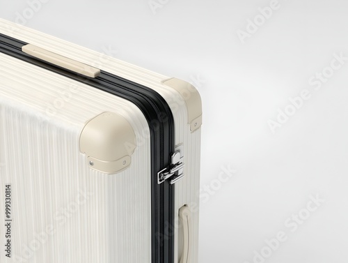 Wallpaper Mural Closeup of Compact Soft Shell Suitcase with Minimalist Design on Isolated White Background Torontodigital.ca