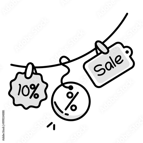 A sketchy icon of discount offers 

