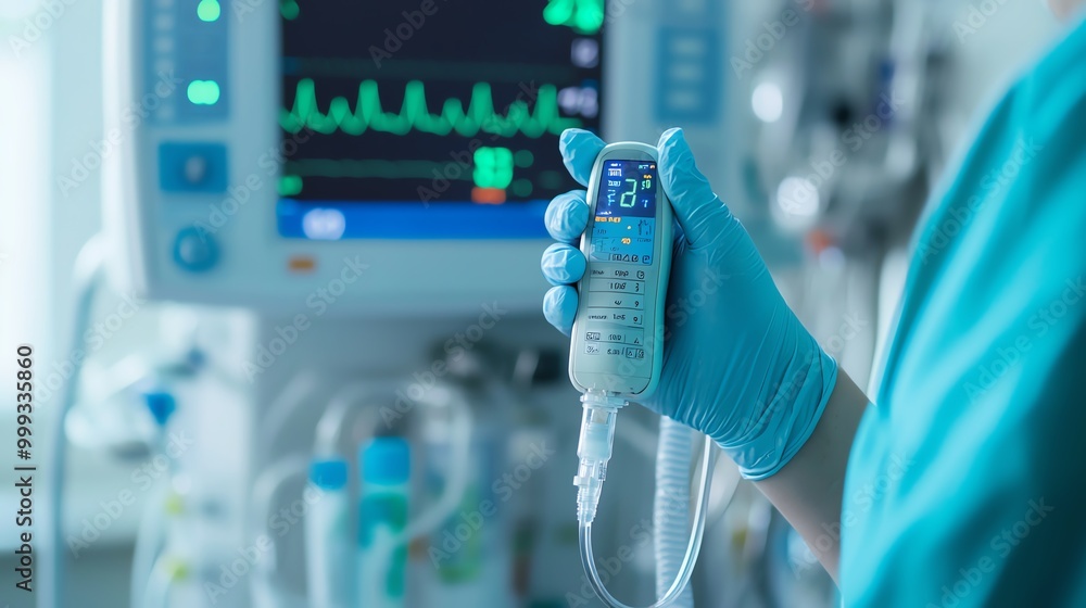 Closeup of a nurse s hand checking oxygen levels with a finger pulse oximeter, oxygen check, vital signs Closeup of a nurse s hand checking oxygen levels with a finger pulse oximeter, oxygen check, vital signs