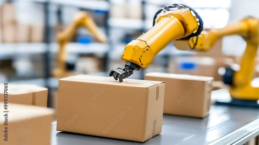 Robotic Arm Automation in a Warehouse Packaging and Logistics Robotic Arm Automation in a Warehouse Packaging and Logistics
