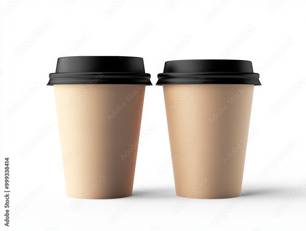 Blank Takeaway Coffee Cups Mockup Isolated on White Background Blank Takeaway Coffee Cups Mockup Isolated on White Background