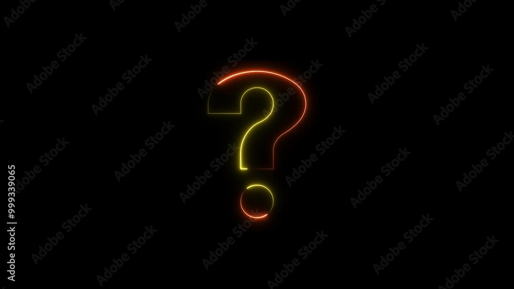 Glowing neon question mark animation. Glowing neon question mark animation.
