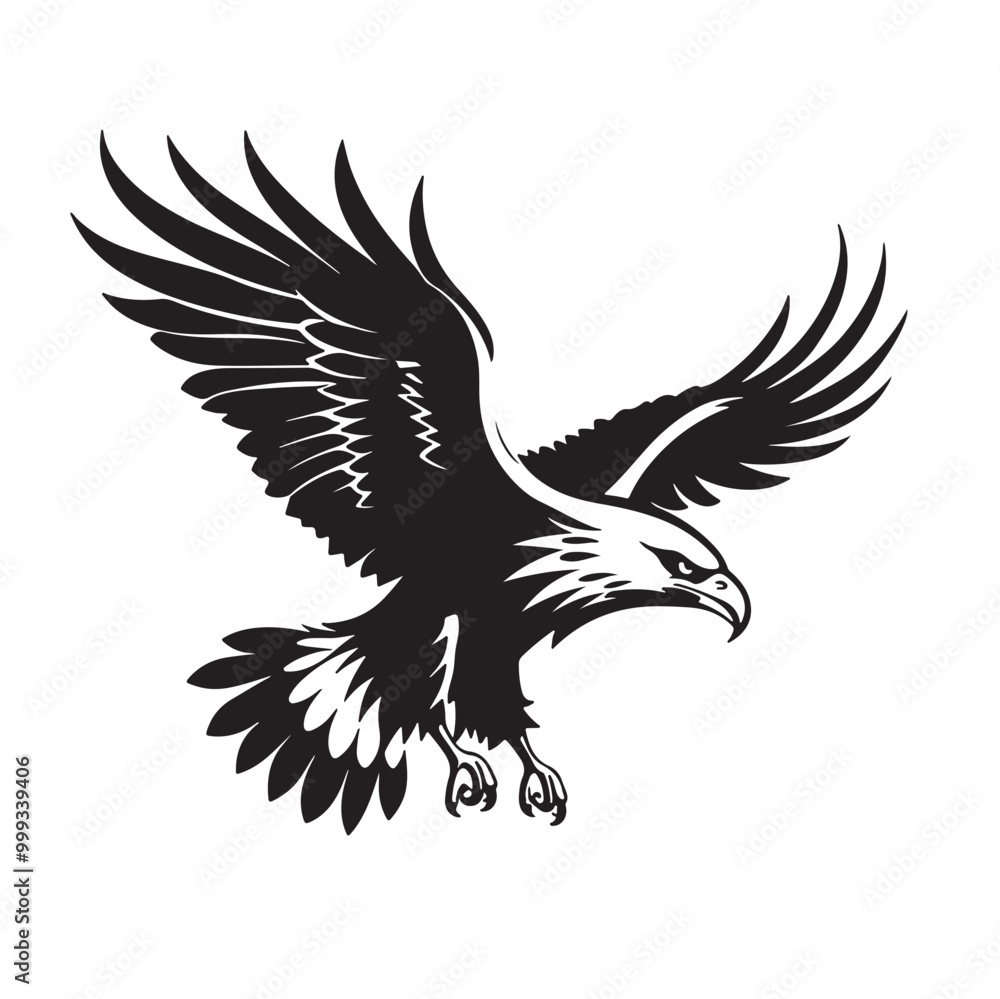 Obraz premium Vector seamless black and white pattern with birds.