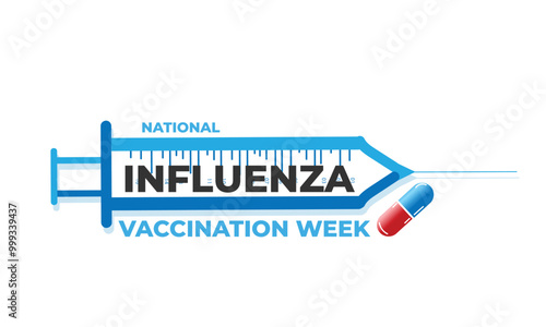 National influenza vaccination week. background, banner, card, poster, template. Vector illustration.
