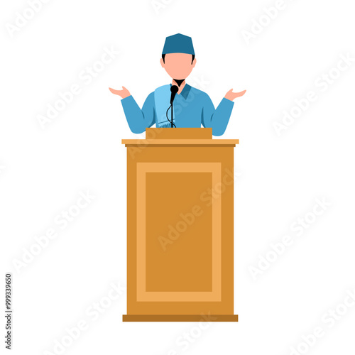illustration of muslim public speech