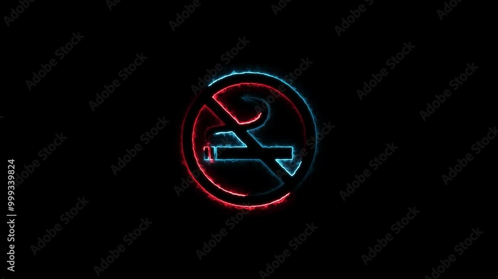 Glowing neon No Smoking sign . Glowing neon No Smoking sign .