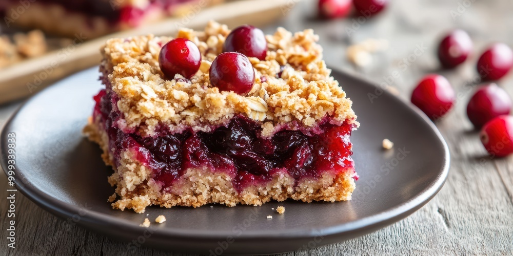 Fresh Cranberry Oat Bar with Crumbly Topping Fresh Cranberry Oat Bar with Crumbly Topping