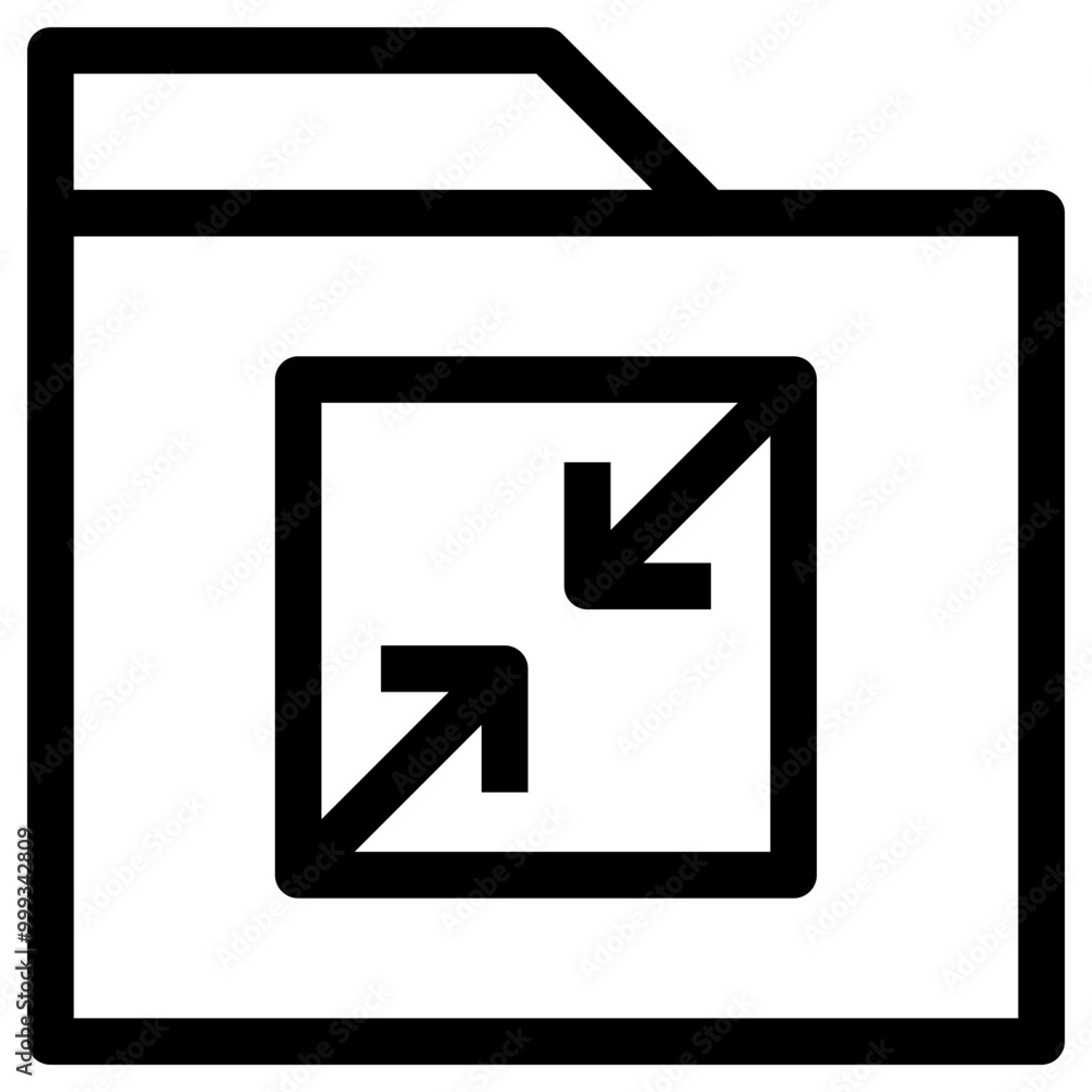 Shrink Folder Icon Outline Style. Simple Organize Symbol Vector Illustration. Shrink Folder Icon Outline Style. Simple Organize Symbol Vector Illustration.