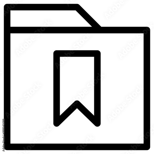 Free Download Bookmark Folder Icon Outline Style. Simple Organize Symbol Vector Illustration. - GFXLoad