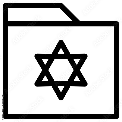 Jews Folder Icon Outline Style. Simple Organize Symbol Vector Illustration.