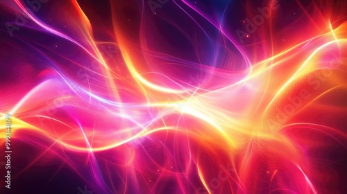 Beautiful abstract lively background with bright dynamic lines, glowing light effects, and colorful gradients, perfect for creating energy