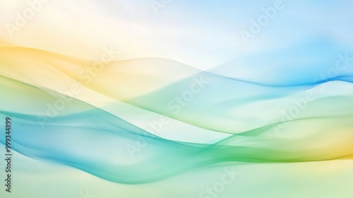 Soft abstract natural background with gentle gradients of sky blue, green, and soft yellow, symbolizing the serenity of nature's elements