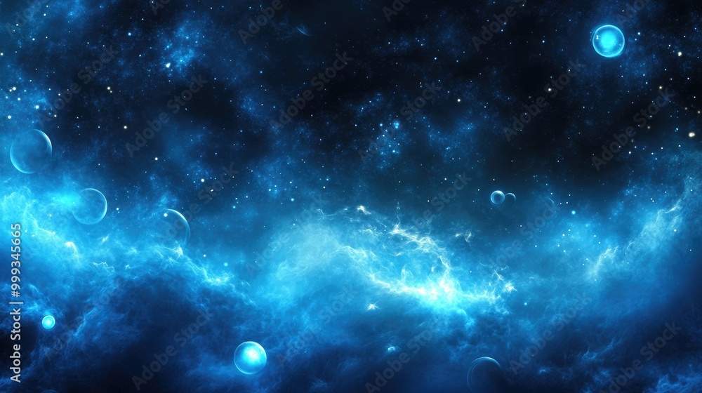 Stunning abstract mysterious background featuring misty fog, deep blue hues, and faint glowing orbs, evoking a sense of intrigue and mystery Stunning abstract mysterious background featuring misty fog, deep blue hues, and faint glowing orbs, evoking a sense of intrigue and mystery