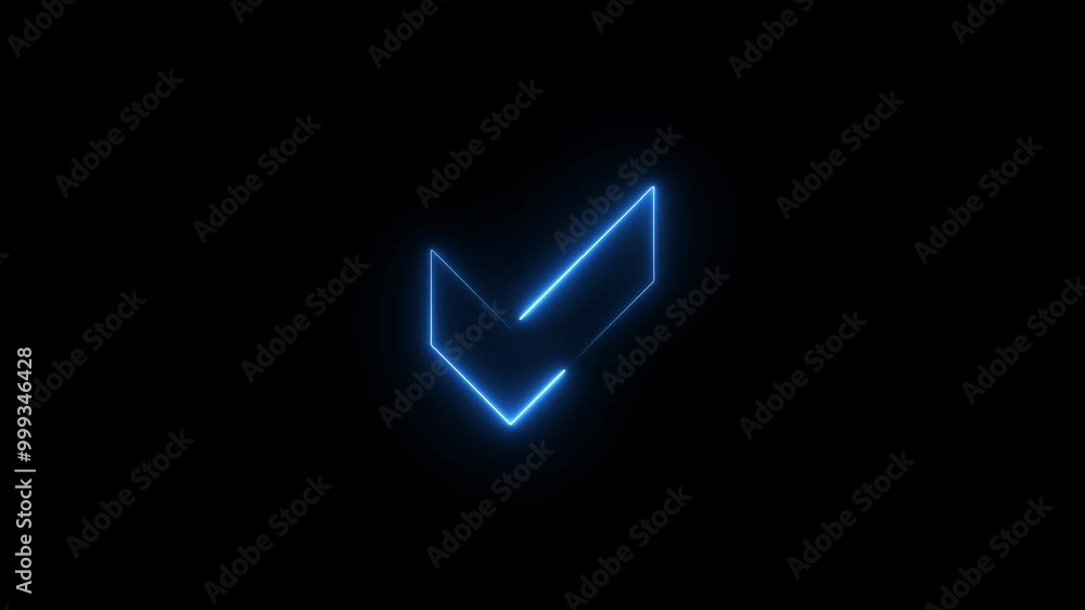 Glowing neon light Check mark icon. Glowing neon light Check mark icon.