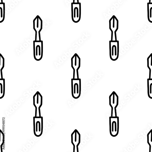 Cartoon doodle screwdriver seamless pattern, Vector.