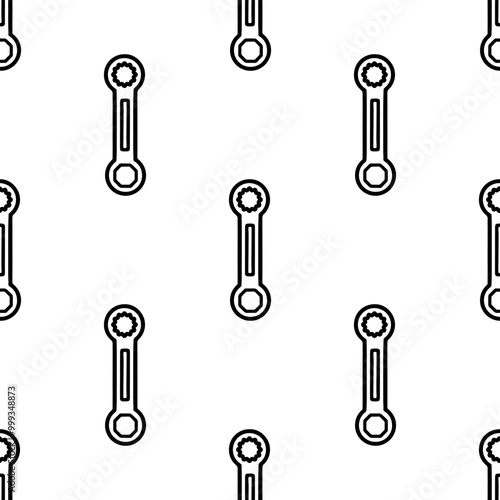 Cartoon doodle ratchet spanner seamless pattern.