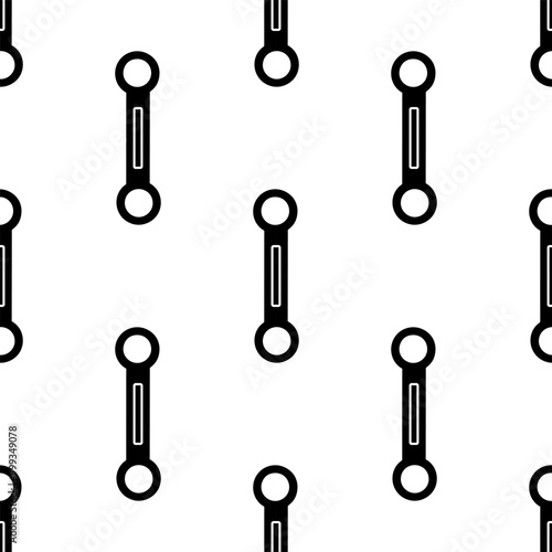 Cartoon doodle silhouette ring spanner seamless pattern, Vector.