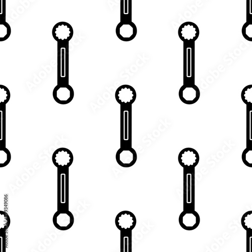 Cartoon doodle silhouette ratchet spanner seamless pattern, Vector.