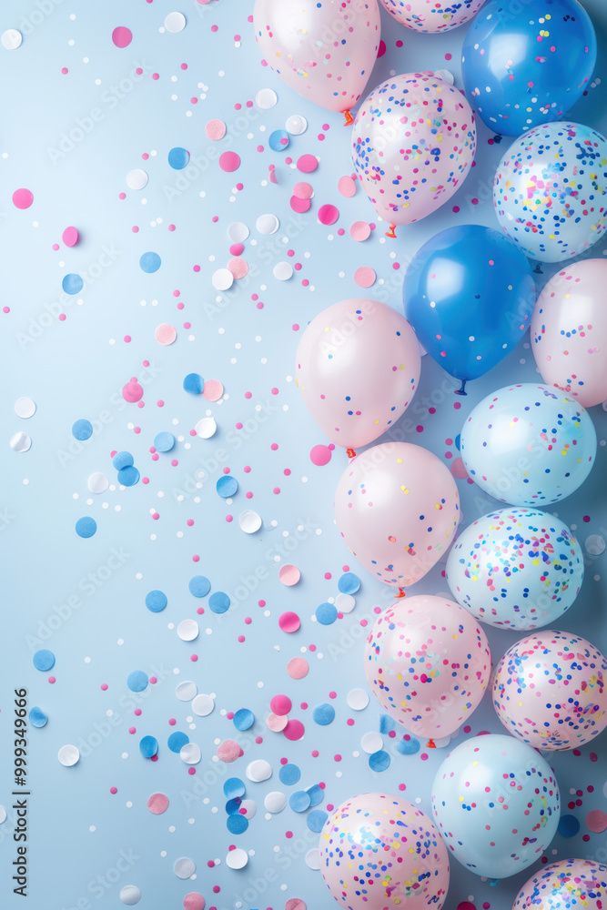 Party Scene with Balloons and Confetti Party Scene with Balloons and Confetti