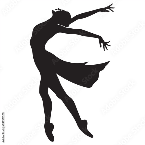 Pasodoble dance vector illustration in black and white - Ballroom dance silhouette design
