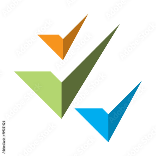 modertn triple check mark logo symbol design graphic Free Download modertn triple check mark logo symbol design graphic - GFXLoad