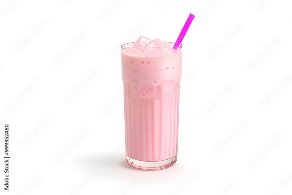 Pink Milk Soda Bottle Isolated on White Background Pink Milk Soda Bottle Isolated on White Background