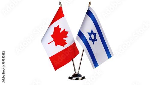 Miniature Flags of Canada and Israel Perfect for Events and Celebrations