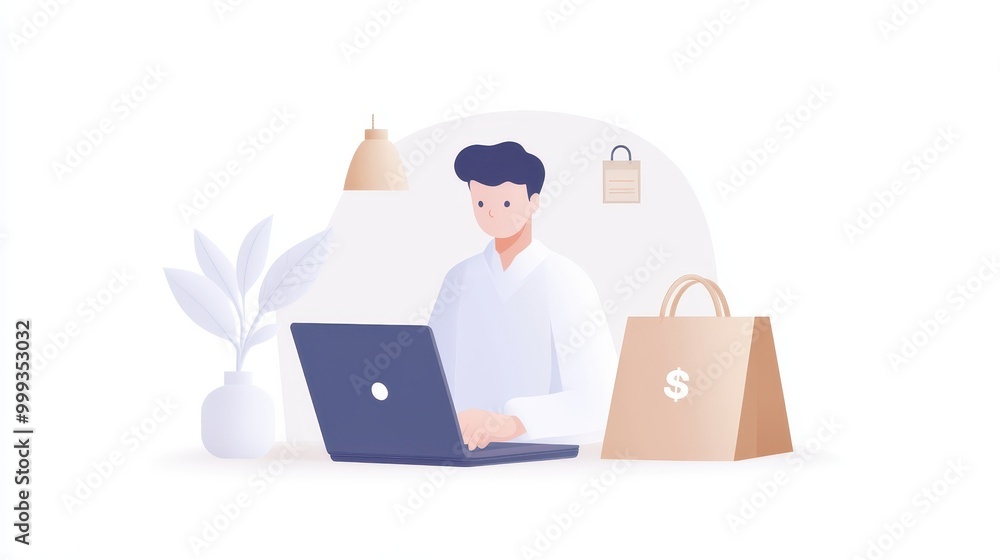 Person reviewing savings strategy on a laptop in a modern workspace Person reviewing savings strategy on a laptop in a modern workspace