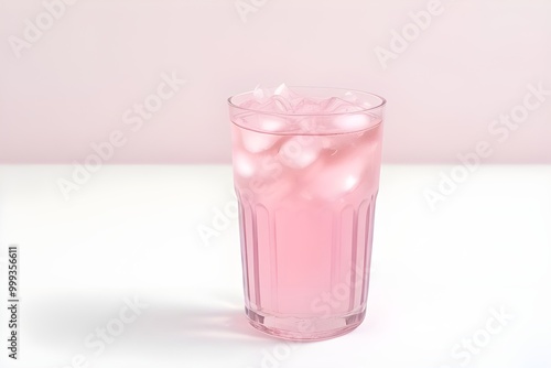 Pink Soda Bottle Isolated on White Background