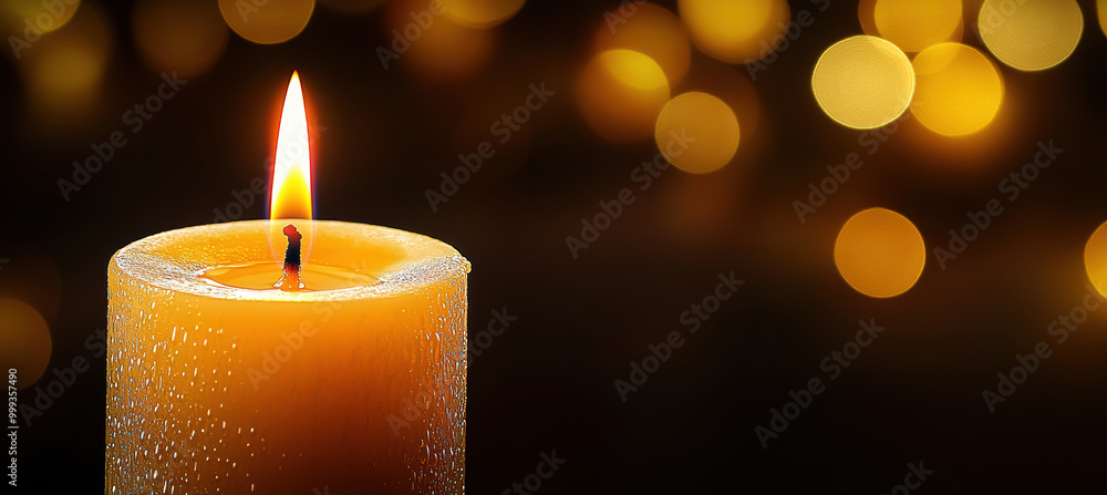 Flickering Candle Flame in Dark Surroundings Flickering Candle Flame in Dark Surroundings