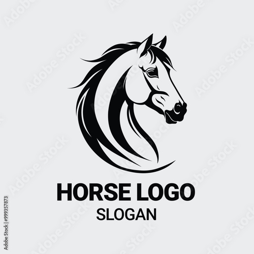 simple horse logo. horse animal flat icon. horse head vector illustration