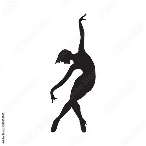 Cuban rumba dance vector illustration in black and white - Ballroom dance silhouette design
