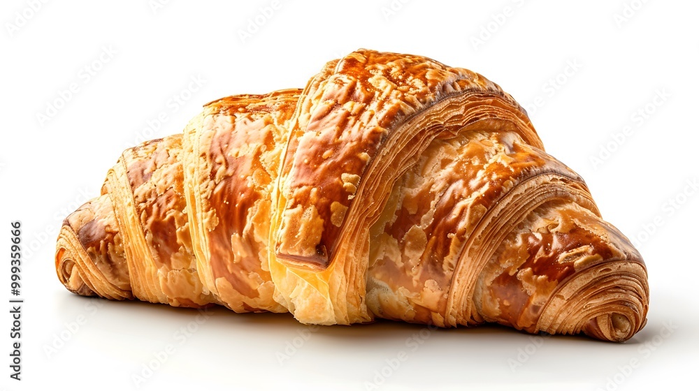Croissant on white background.