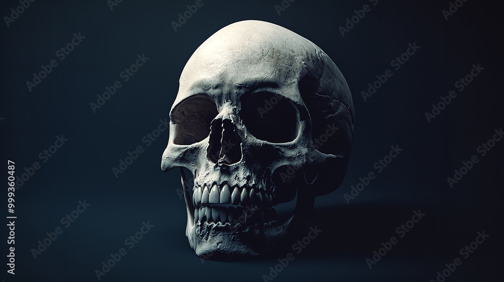 Frontal View of Skull Decoration with Copy Space on Black Background Frontal View of Skull Decoration with Copy Space on Black Background