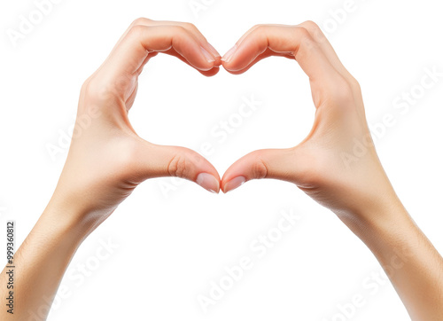 Woman hands showing heart gesture isolated on transparent background