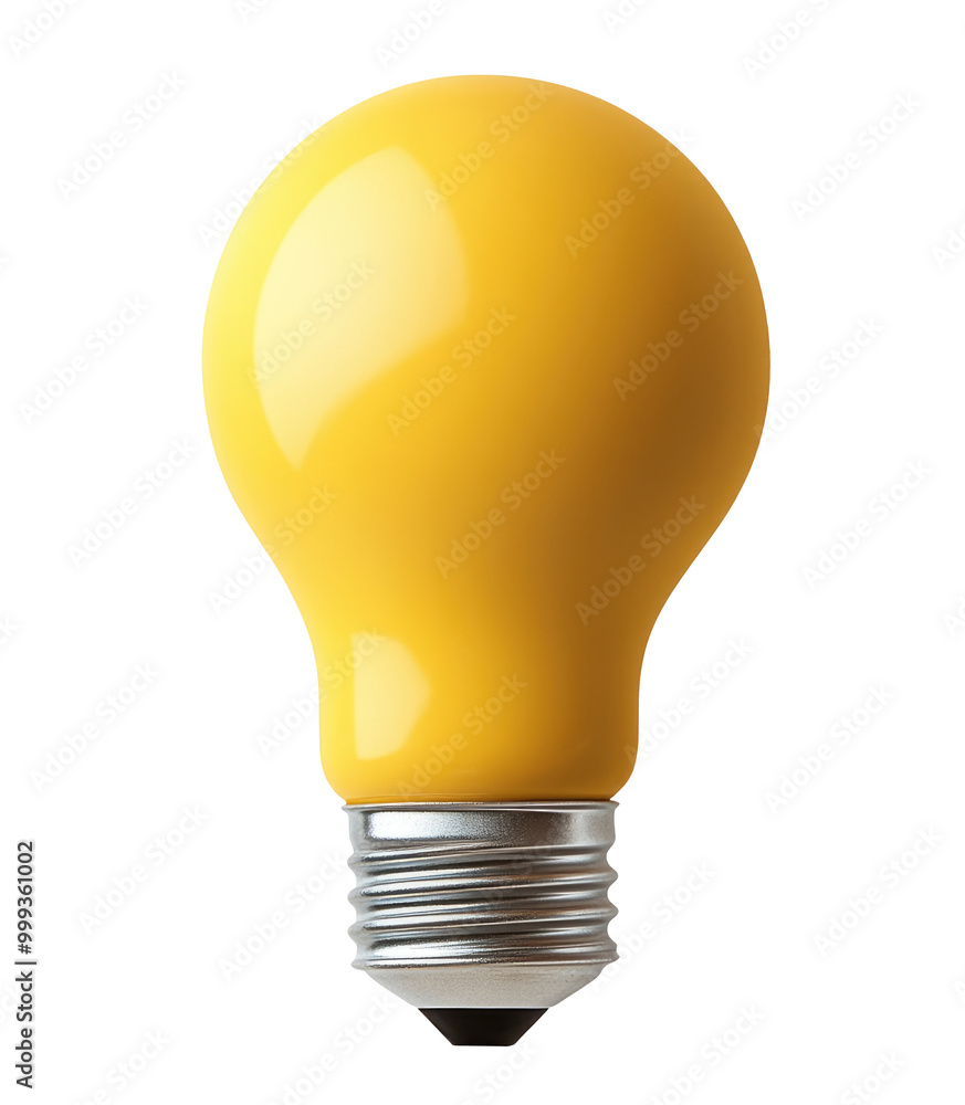 Yellow light bulb isolated on transparent background Yellow light bulb isolated on transparent background
