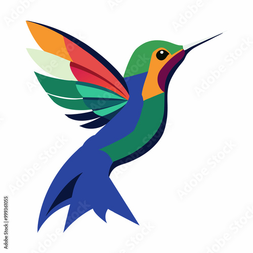 Colour bird logo design illustration.