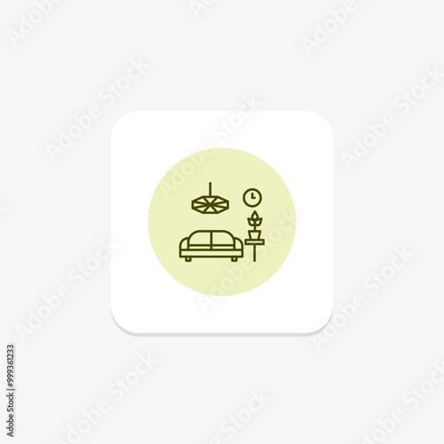 Hotel Lobby line icon , vector, pixel perfect, illustrator file photo