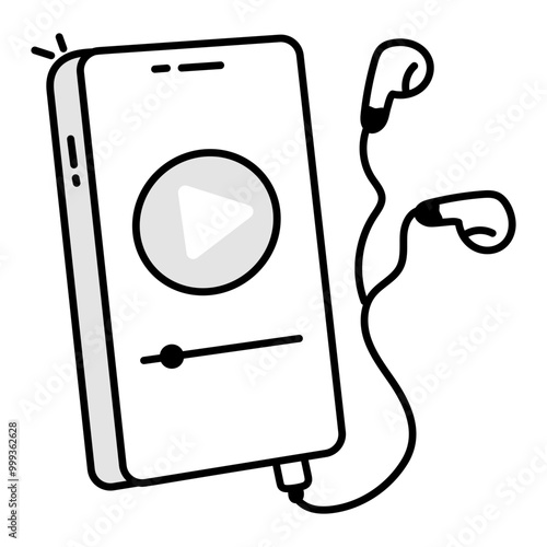 Sketchy style icon of music app 

