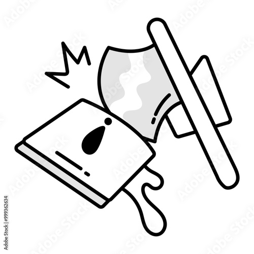 Doodle style icon of broken phone 


