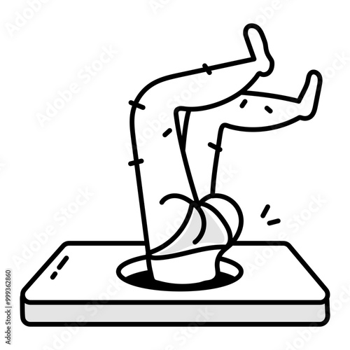 Drawing style icon of screen addiction  

