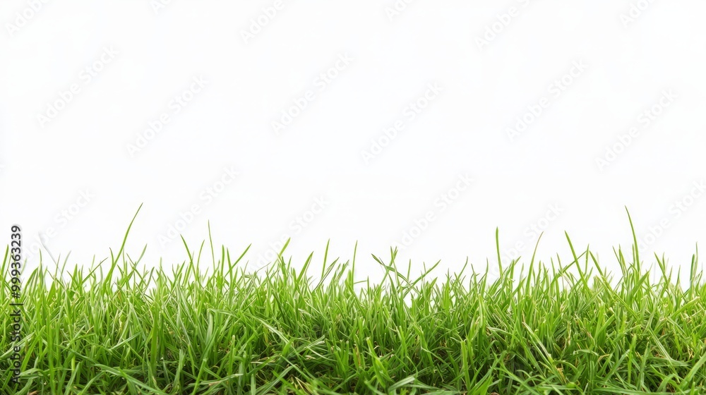 Fototapeta premium Lush Green Grass Meadow With Vibrant Fresh Foliage In Peaceful Natural Environment