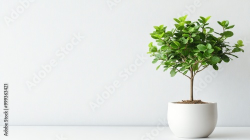 Wallpaper Mural Elegant Potted Plant with Fresh Green Leaves in Modern Indoor Setting Torontodigital.ca