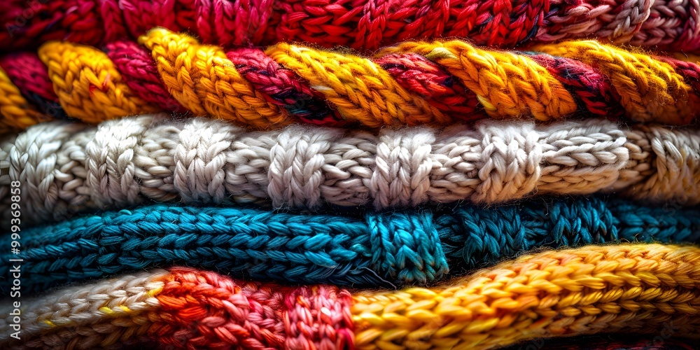 Multicolored knitted clothes background. Multicolored knitted clothes background.