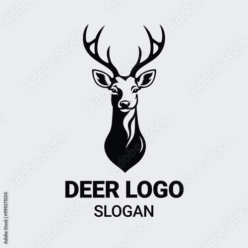 simple deer icon. deer animal flat icon. deer head silhouette vector illustration