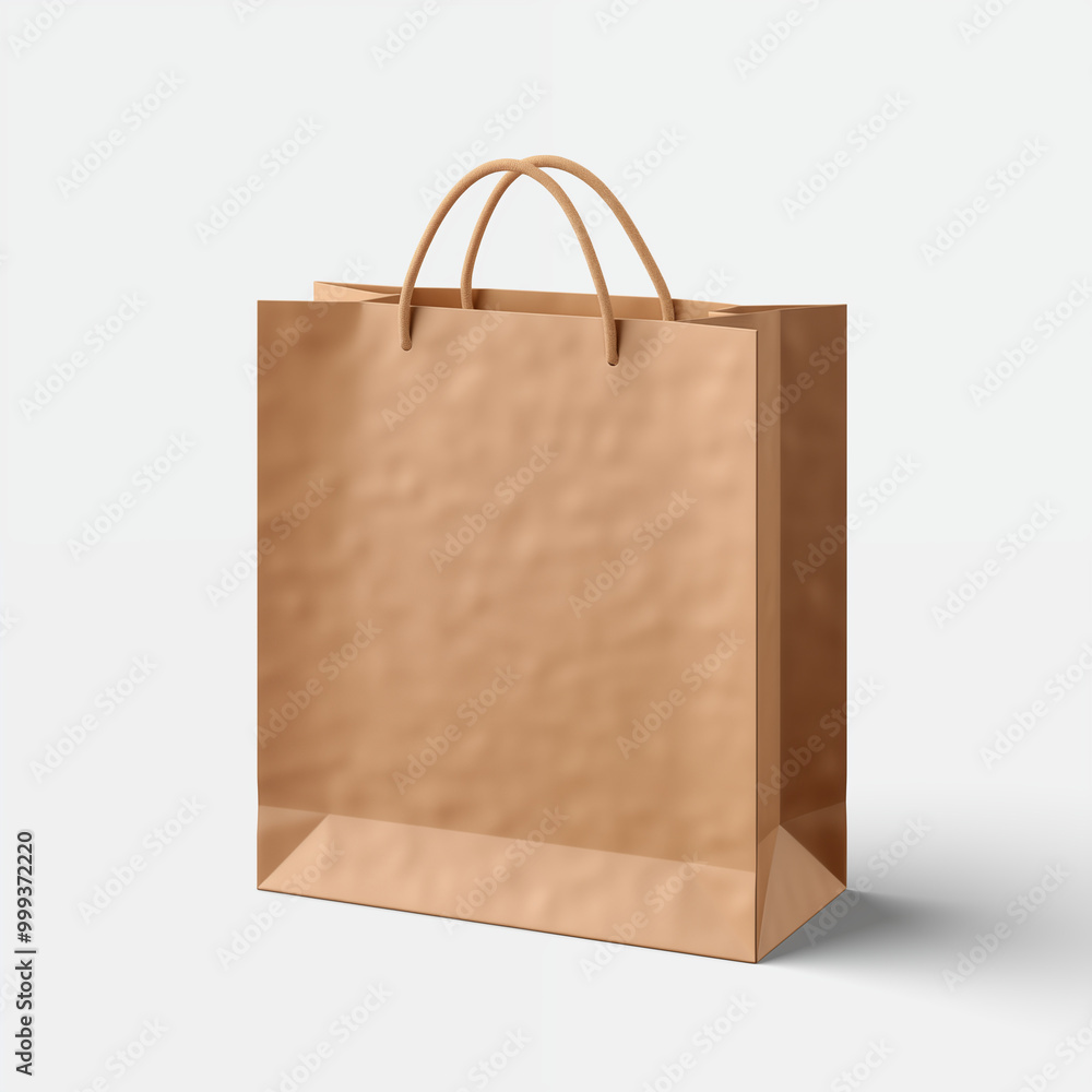 Brown Paper Shopping Bag Mockup Isolated on White Background Brown Paper Shopping Bag Mockup Isolated on White Background