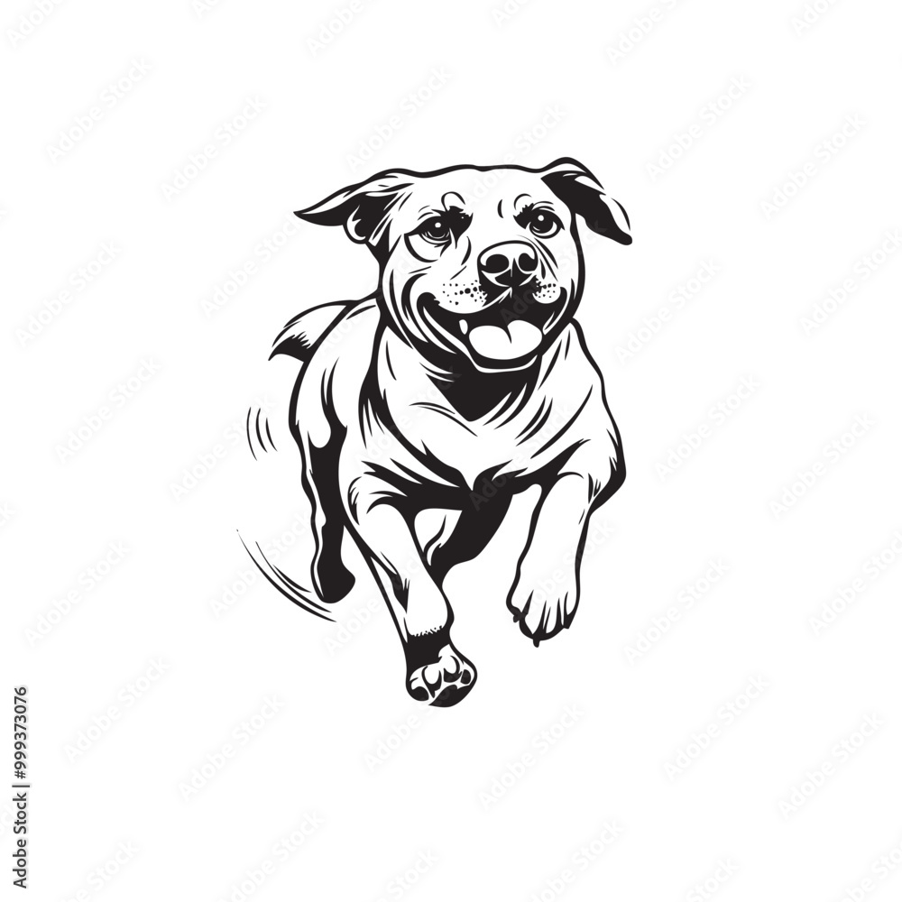 Fototapeta premium Vector silhouette of dog on white background.cdr